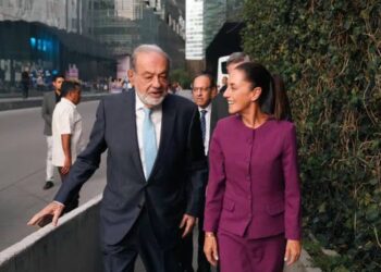 Claudia Sheinbaum y Carlos Slim coinciden en el Museo Soumaya para premiación
