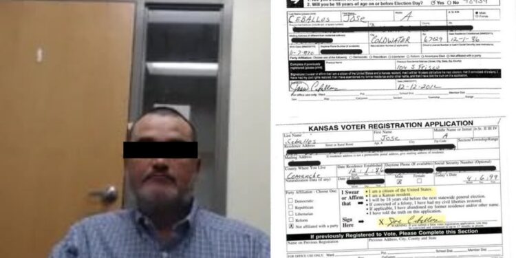 Un ciudadano mexicano enfrenta condena por votar ilegalmente y hacer pasar por ciudadano estadounidense en Kansas.